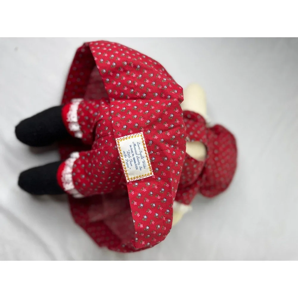 Laura Ingalls Wilder Little Town on the Prairie Rag Doll Red Floral 15 inch VTG